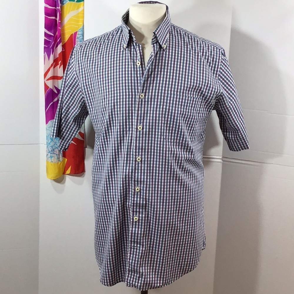 Peter Millar seaside finish SS button shirt M